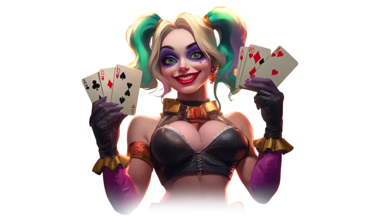 Joker girl with cards